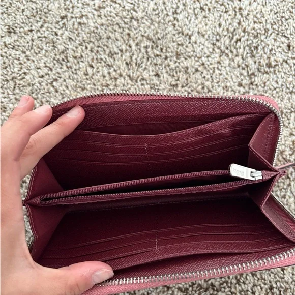 Coach Pink Leather Wallet Structured Design - Picture 3 of 6